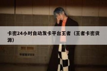 卡密24小时自动发卡平台王者（王者卡密货源）
