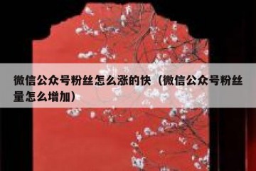 微信公众号粉丝怎么涨的快（微信公众号粉丝量怎么增加）