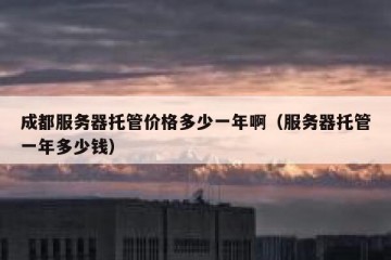 成都服务器托管价格多少一年啊（服务器托管一年多少钱）