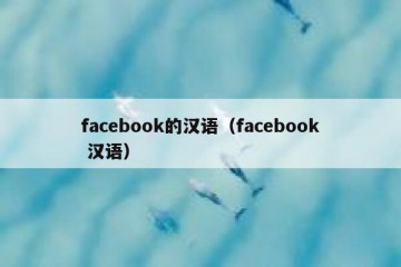 facebook的汉语（facebook 汉语）