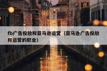 fb广告投放和亚马逊运营（亚马逊广告投放和运营的职业）