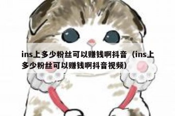 ins上多少粉丝可以赚钱啊抖音（ins上多少粉丝可以赚钱啊抖音视频）