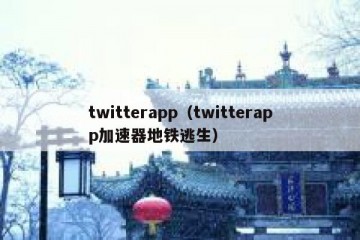 twitterapp（twitterapp加速器地铁逃生）