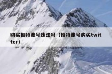 购买推特账号违法吗（推特账号购买twitter）