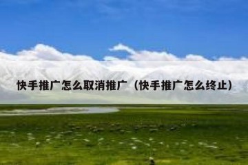 快手推广怎么取消推广（快手推广怎么终止）