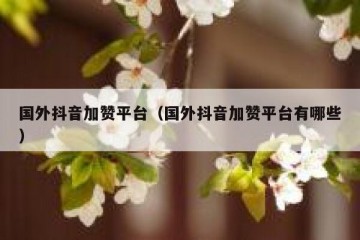 国外抖音加赞平台（国外抖音加赞平台有哪些）