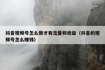 抖音视频号怎么做才有流量和收益（抖音的视频号怎么赚钱）