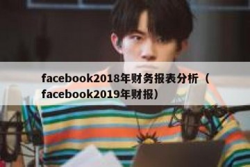 facebook2018年财务报表分析（facebook2019年财报）