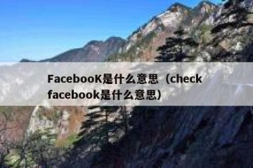 FacebooK是什么意思（check facebook是什么意思）