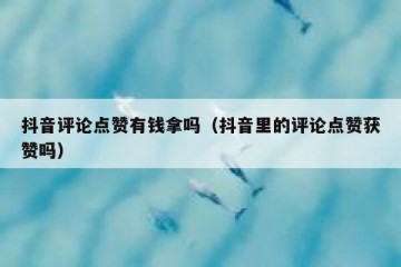 抖音评论点赞有钱拿吗（抖音里的评论点赞获赞吗）