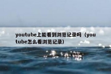 youtube上能看到浏览记录吗（youtube怎么看浏览记录）