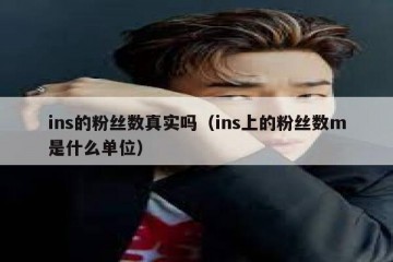 ins的粉丝数真实吗（ins上的粉丝数m是什么单位）