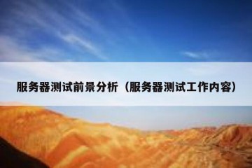 服务器测试前景分析（服务器测试工作内容）