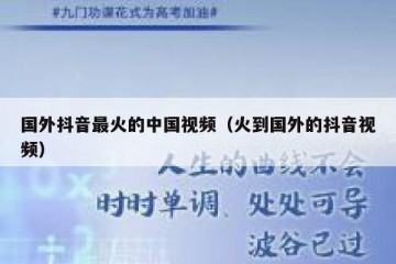 国外抖音最火的中国视频（火到国外的抖音视频）
