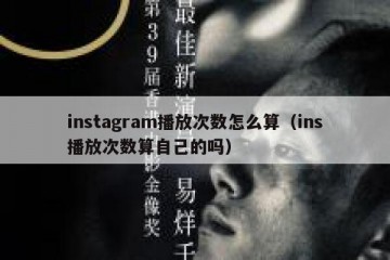instagram播放次数怎么算（ins播放次数算自己的吗）