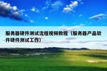 服务器硬件测试流程视频教程（服务器产品软件硬件测试工作）