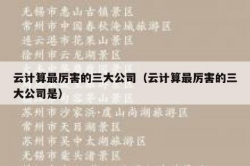 云计算最厉害的三大公司（云计算最厉害的三大公司是）