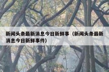 新闻头条最新消息今日新鲜事（新闻头条最新消息今日新鲜事件）