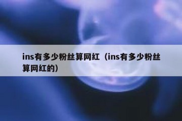 ins有多少粉丝算网红（ins有多少粉丝算网红的）