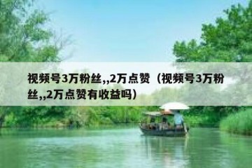 视频号3万粉丝,,2万点赞（视频号3万粉丝,,2万点赞有收益吗）