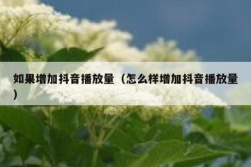 如果增加抖音播放量（怎么样增加抖音播放量）
