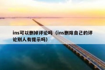 ins可以删掉评论吗（ins删除自己的评论别人有提示吗）