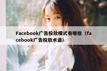 Facebook广告投放模式有哪些（facebook广告投放术语）