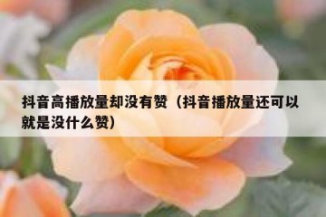 抖音高播放量却没有赞（抖音播放量还可以 就是没什么赞）
