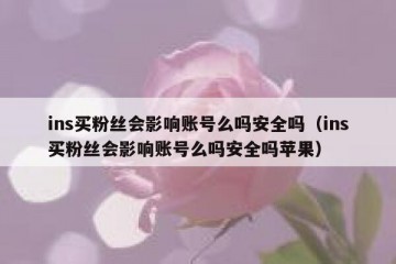 ins买粉丝会影响账号么吗安全吗（ins买粉丝会影响账号么吗安全吗苹果）