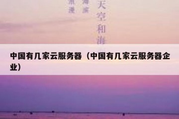 中国有几家云服务器（中国有几家云服务器企业）