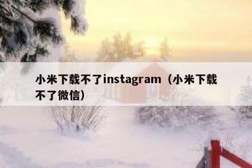 小米下载不了instagram（小米下载不了微信）