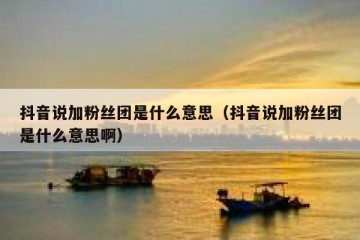 抖音说加粉丝团是什么意思（抖音说加粉丝团是什么意思啊）