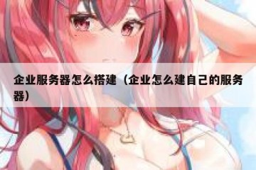 企业服务器怎么搭建（企业怎么建自己的服务器）