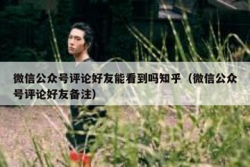 微信公众号评论好友能看到吗知乎（微信公众号评论好友备注）