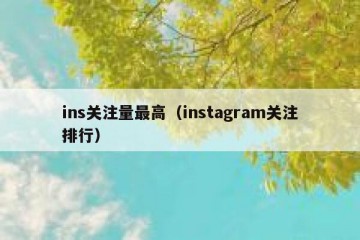 ins关注量最高（instagram关注排行）