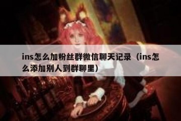 ins怎么加粉丝群微信聊天记录（ins怎么添加别人到群聊里）