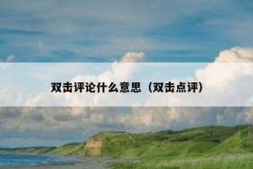 双击评论什么意思（双击点评）