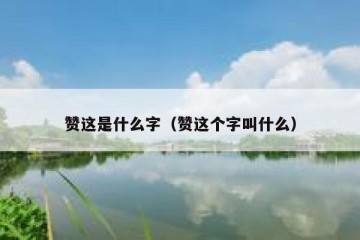 赞这是什么字（赞这个字叫什么）