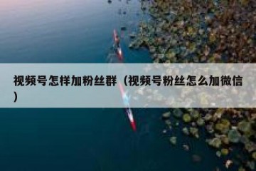 视频号怎样加粉丝群（视频号粉丝怎么加微信）