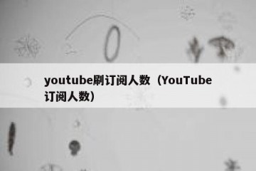 youtube刷订阅人数（YouTube订阅人数）