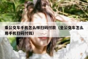 乘公交车手机怎么样扫码付款（坐公交车怎么用手机扫码付钱）