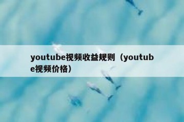 youtube视频收益规则（youtube视频价格）