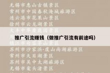 推广引流赚钱（做推广引流有前途吗）
