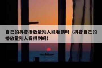 自己的抖音播放量别人能看到吗（抖音自己的播放量别人看得到吗）