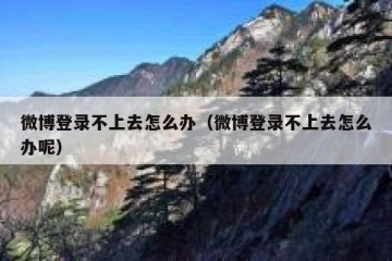 微博登录不上去怎么办（微博登录不上去怎么办呢）