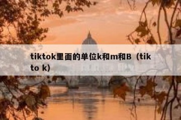 tiktok里面的单位k和m和B（tikto k）
