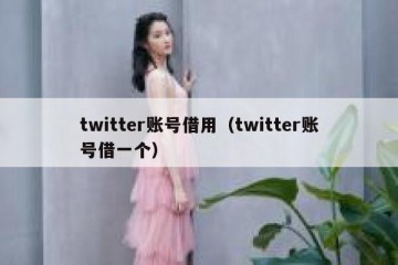 twitter账号借用（twitter账号借一个）