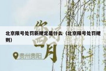 北京限号处罚新规定是什么（北京限号处罚规则）