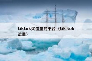 tiktok买流量的平台（tik tok流量）