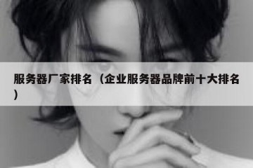 服务器厂家排名（企业服务器品牌前十大排名）